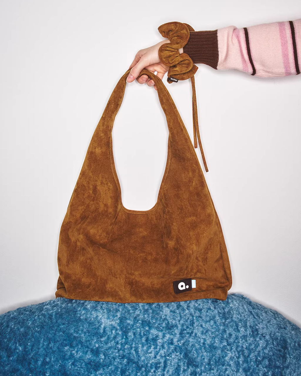Ribbon Charm Suede Shoulder Bag MUV0049