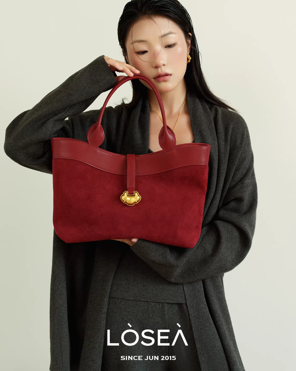 Leather Suede Square Bag LSA0006
