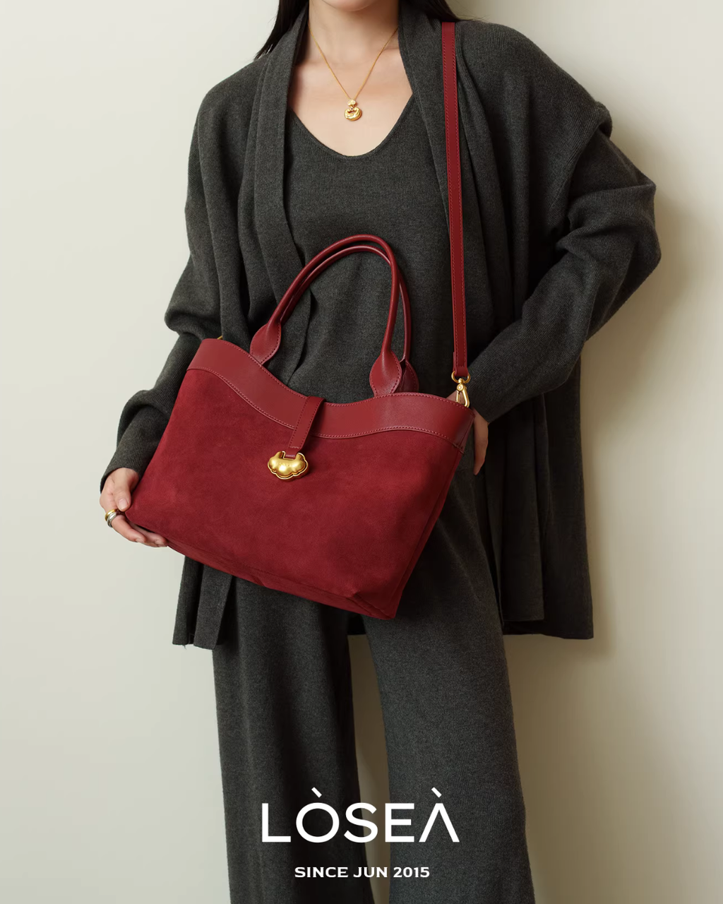 Leather Suede Square Bag LSA0006