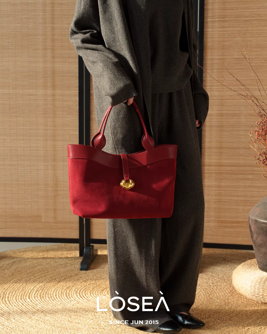 Leather Suede Square Bag LSA0006