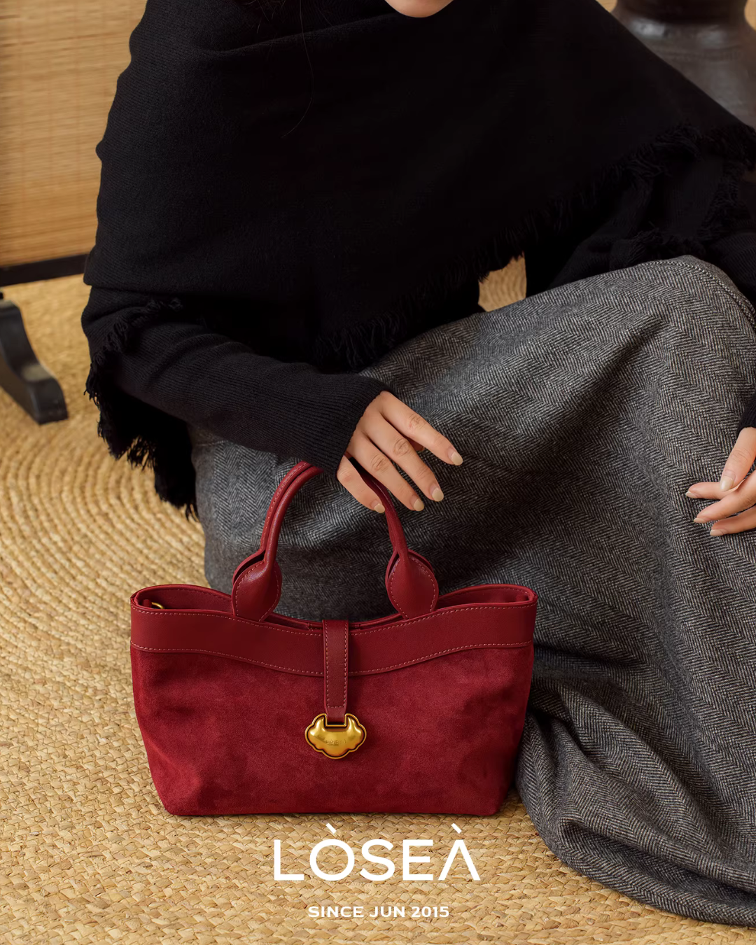 Leather Suede Square Bag LSA0006