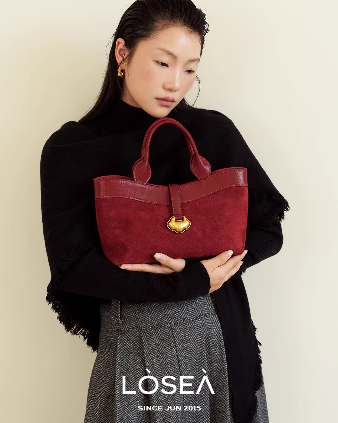 Leather Suede Square Bag LSA0006