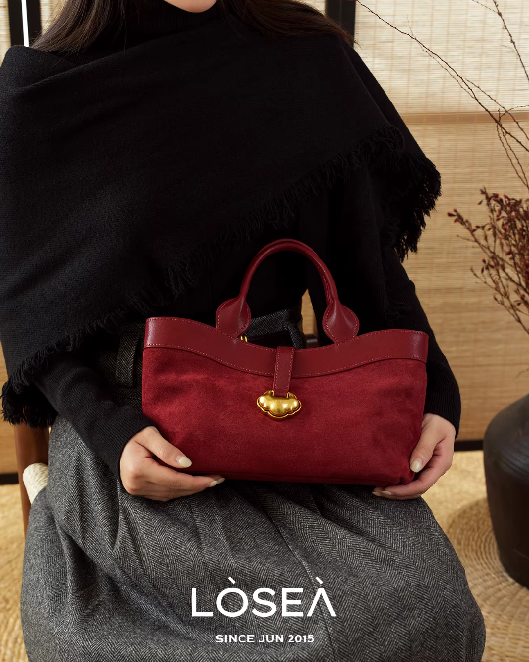 Leather Suede Square Bag LSA0006