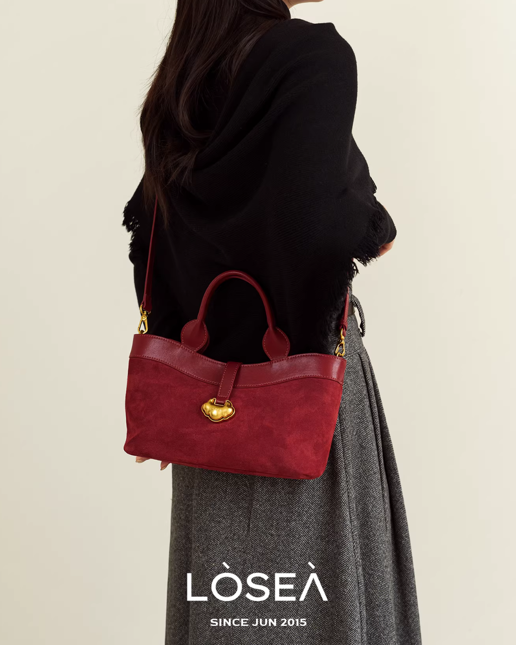 Leather Suede Square Bag LSA0006