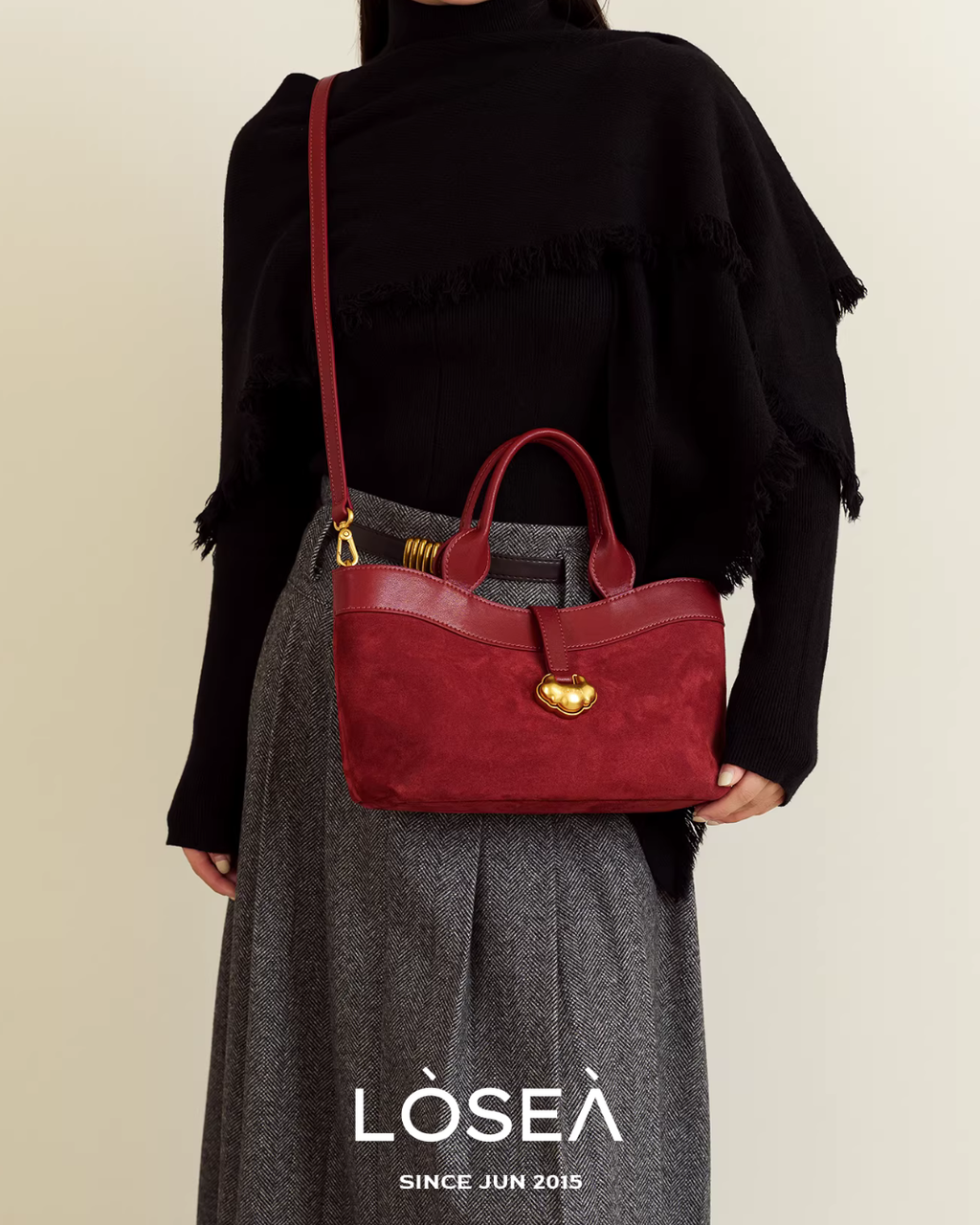 Leather Suede Square Bag LSA0006