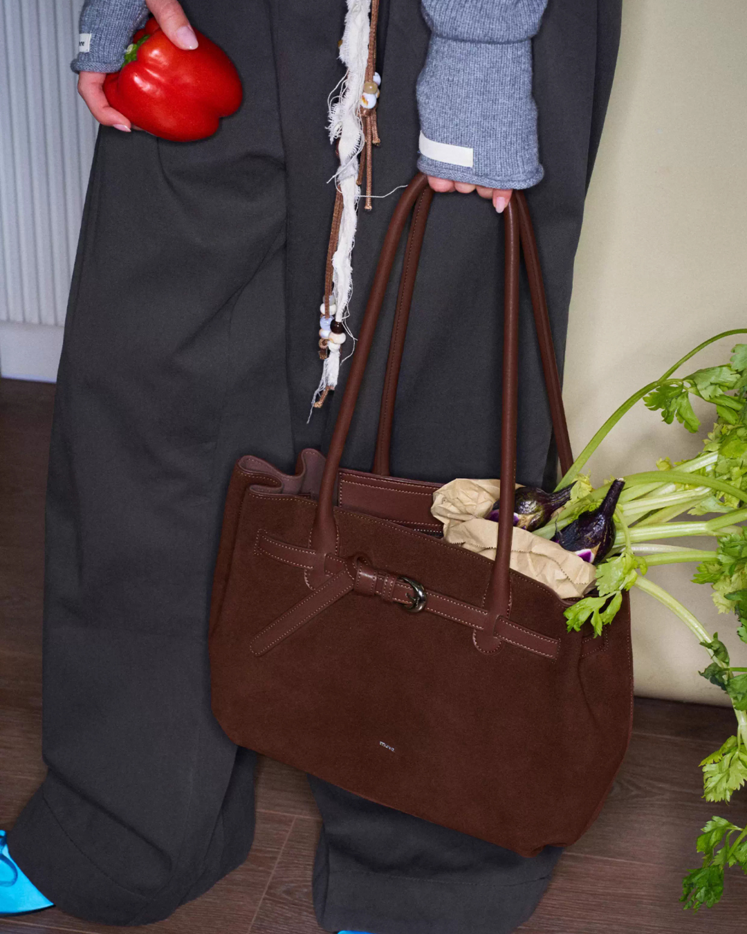 Belt Design Suede Bag MUV0033