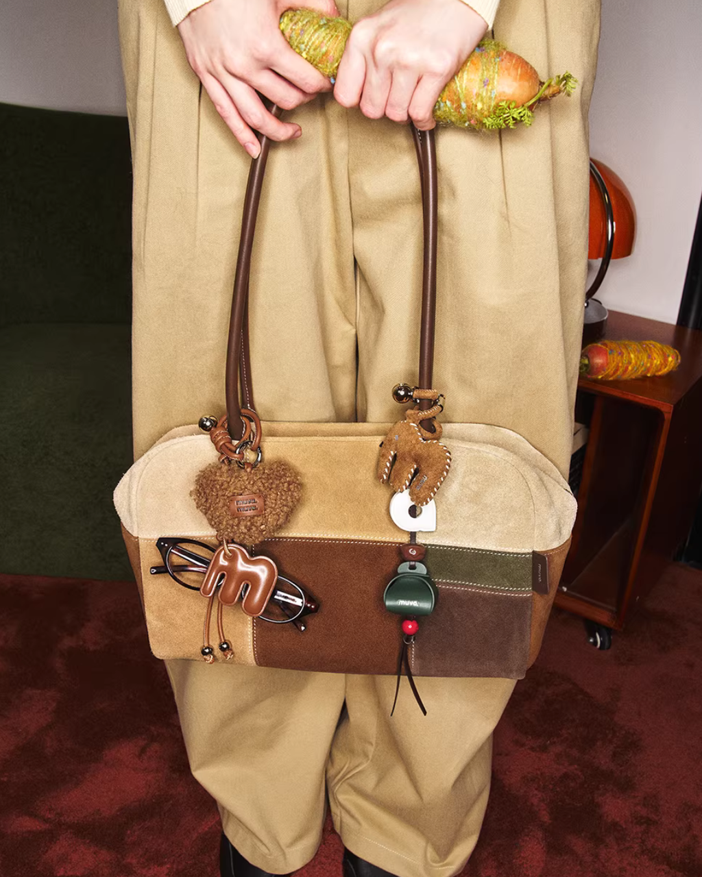 Suede Color Boston Bag MUV0036
