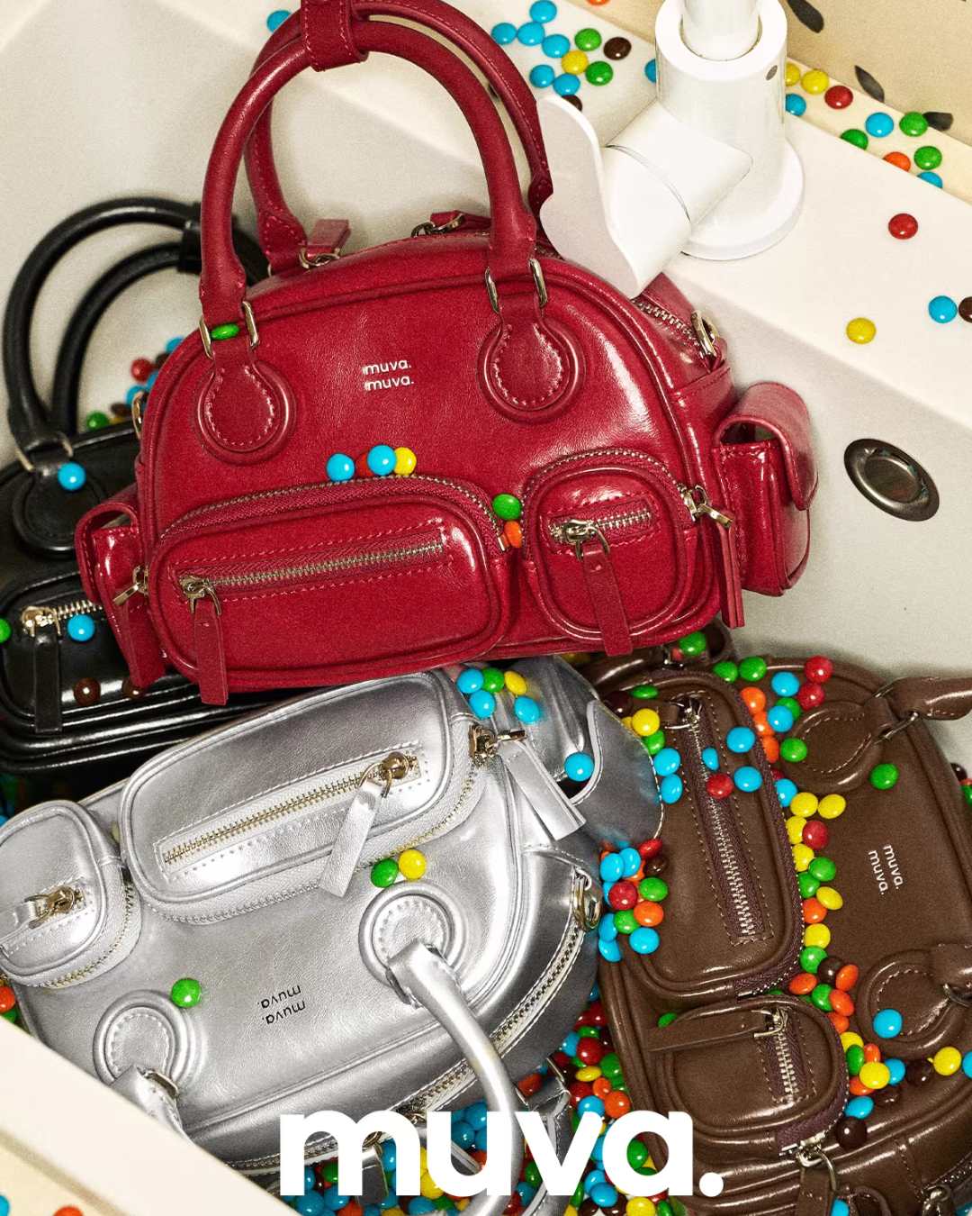 Leather Multiple Pockets Handbag MUV0045