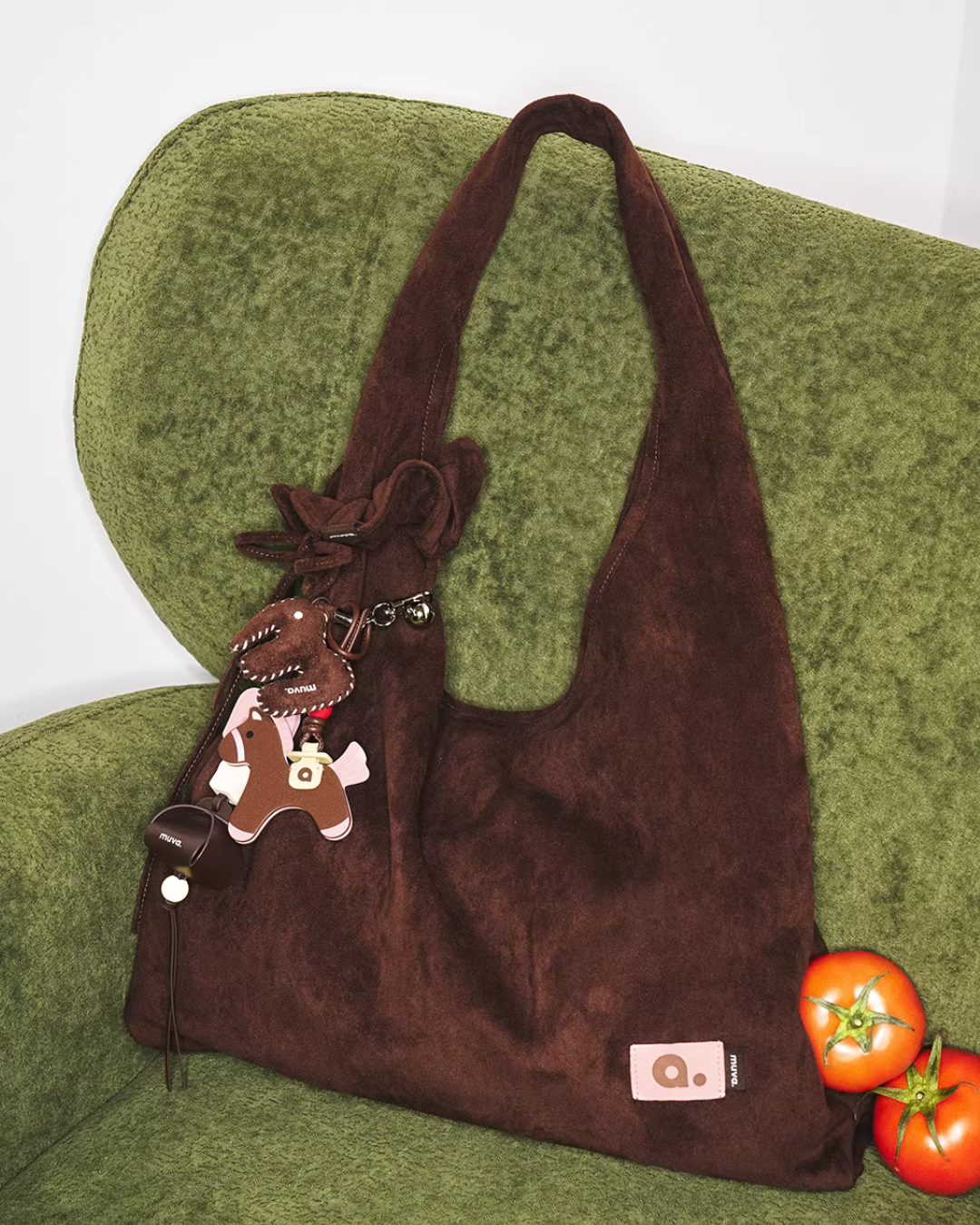 Ribbon Charm Suede Shoulder Bag MUV0049