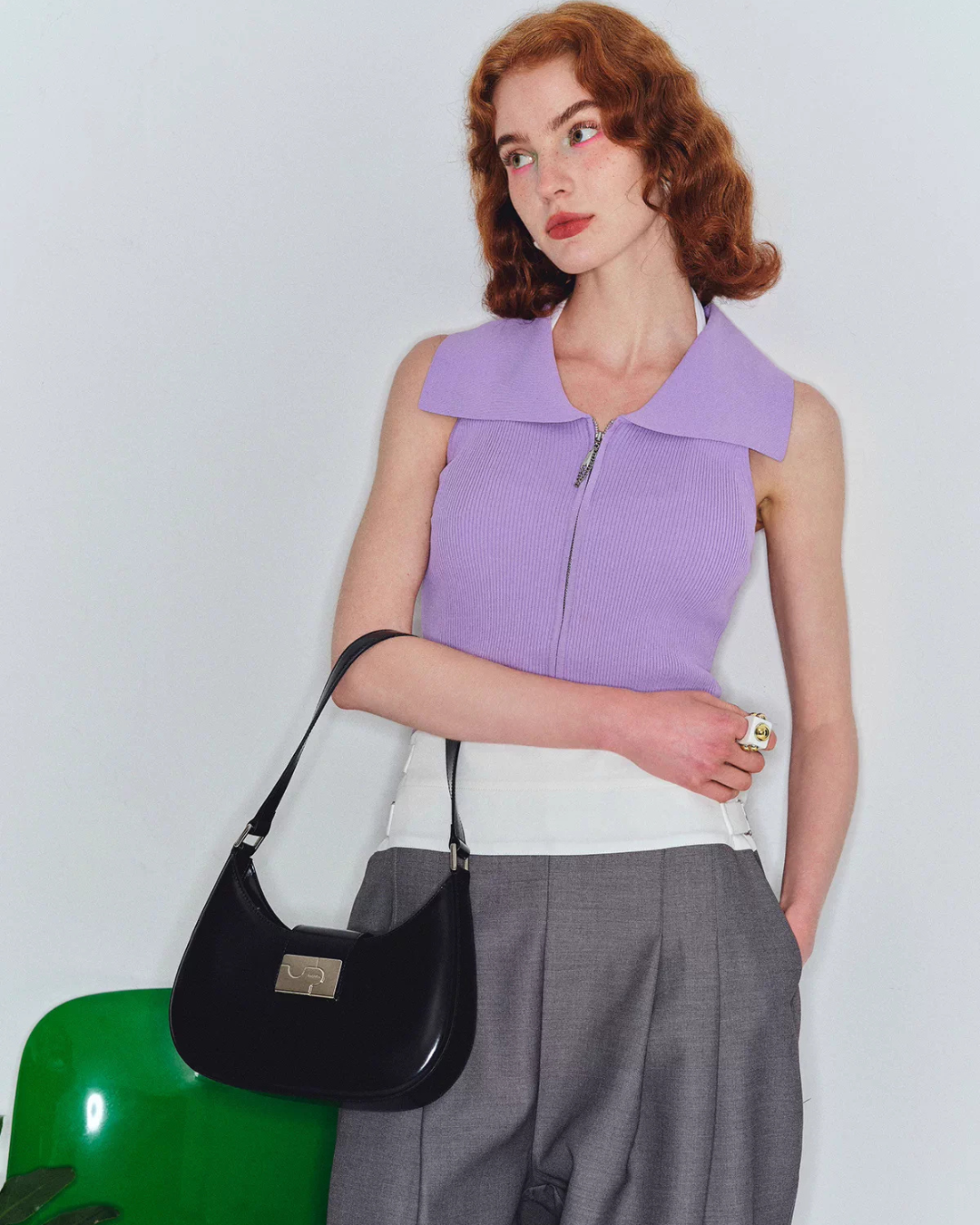 Buckle Leather Shoulder Bag MUV0054