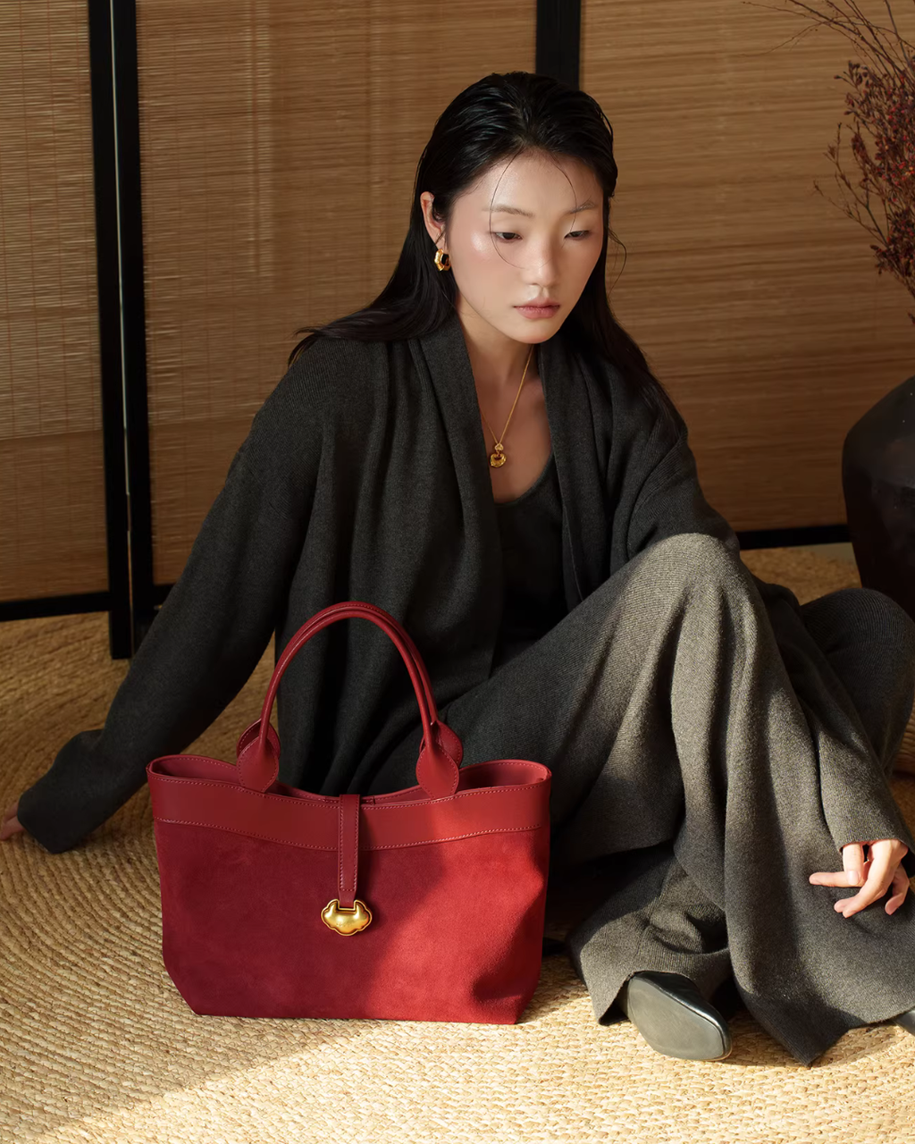Leather Suede Square Bag LSA0006